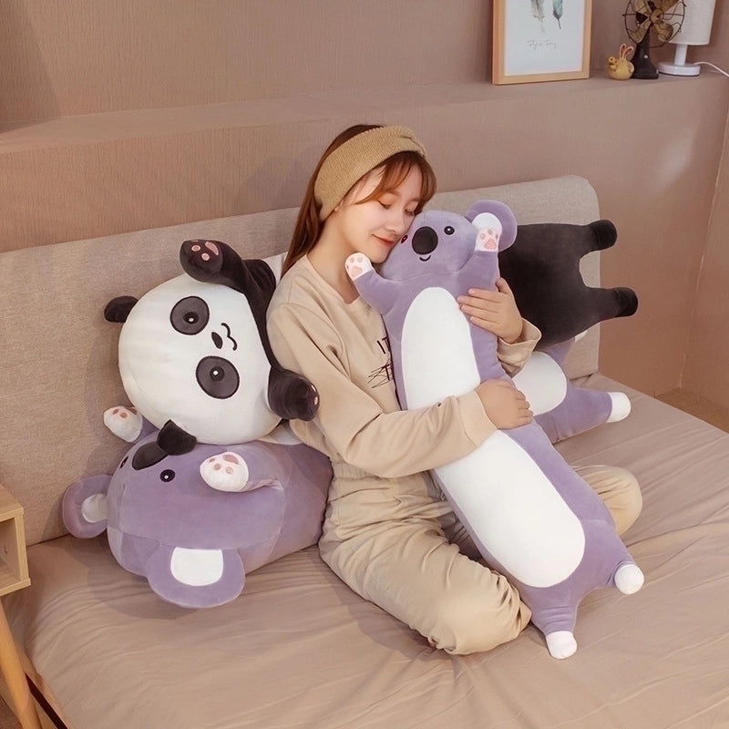 Plush Animal Long Pillow Panda and Koala Soft Toy Cushion|Home Decor & Plush Toys