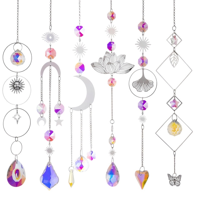 Moon and Lotus Crystal Suncatcher|Home Decor Accessories
