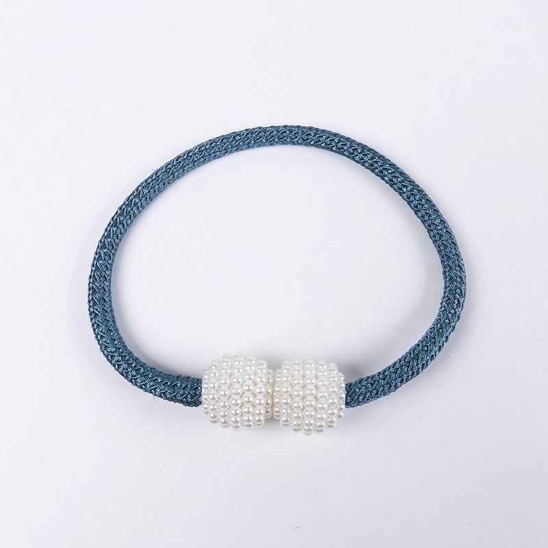 Retro Elegant Geometric Pearl Curtain Tieback for Home Decor