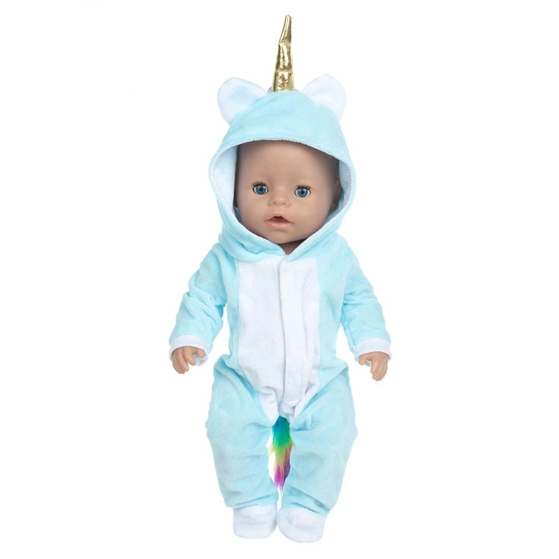 Golden Horn Doll Outfit with Plush Tail for Bay Dolls | Doll Clothes & Accessories