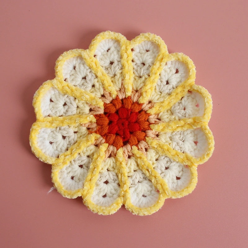 Handmade Gradient Wool Coaster, Round Crocheted Plate Mat | Home Decor & Kitchen Accessories