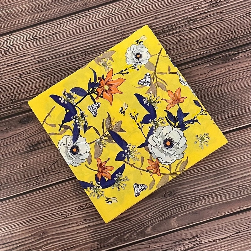 Rustic Floral Printed Wood Pulp Napkins|Home & Living > Kitchen & Dining > Paper Napkins