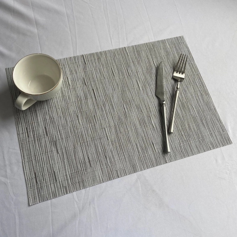 European-style Solid Color PVC Woven Insulated Western Placemat for Home & Hotel Dining|Table Linens & Placemats