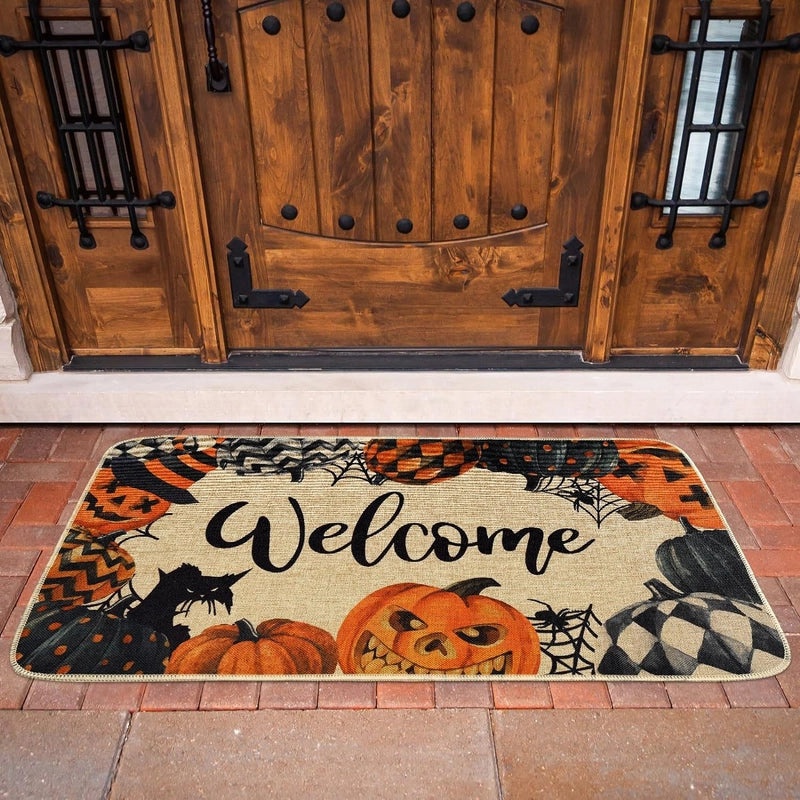 Halloween Pumpkin Polyester Carpet and Bedding Set | Home Decor