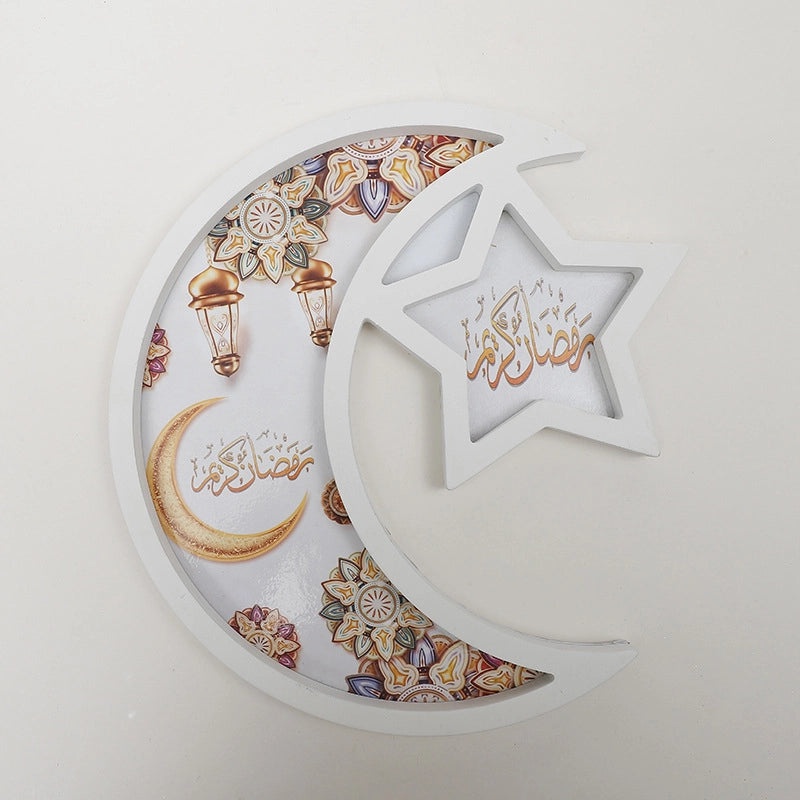 Wooden Star and Moon Ornament Minimalist Classic Design | Home Decor & Accessories