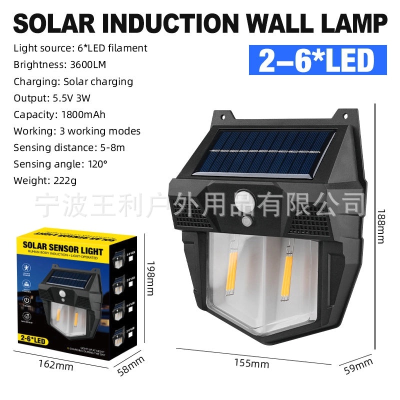Solar Outdoor Wall Lamp with Tungsten Wire | Garden & Outdoor Lighting