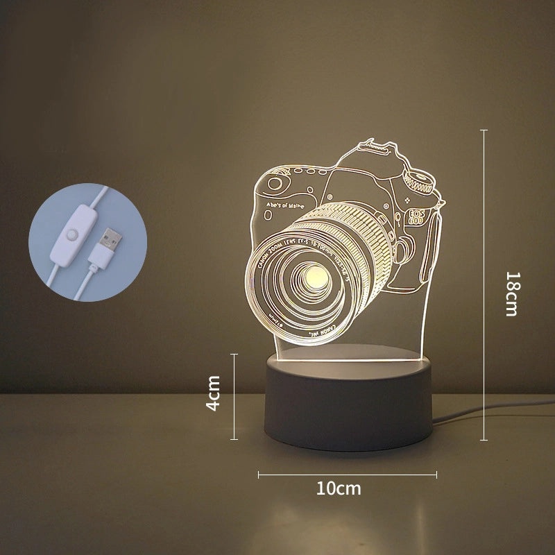 Creative LED Atmosphere Night Light Kids Gift 3D Table Lamp with Custom Logo Lettering|Home Decor & Lighting