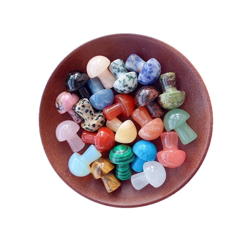 Handcrafted Agate Crystal Mini Mushroom Decor Set for Home | Home Decor & Accessories