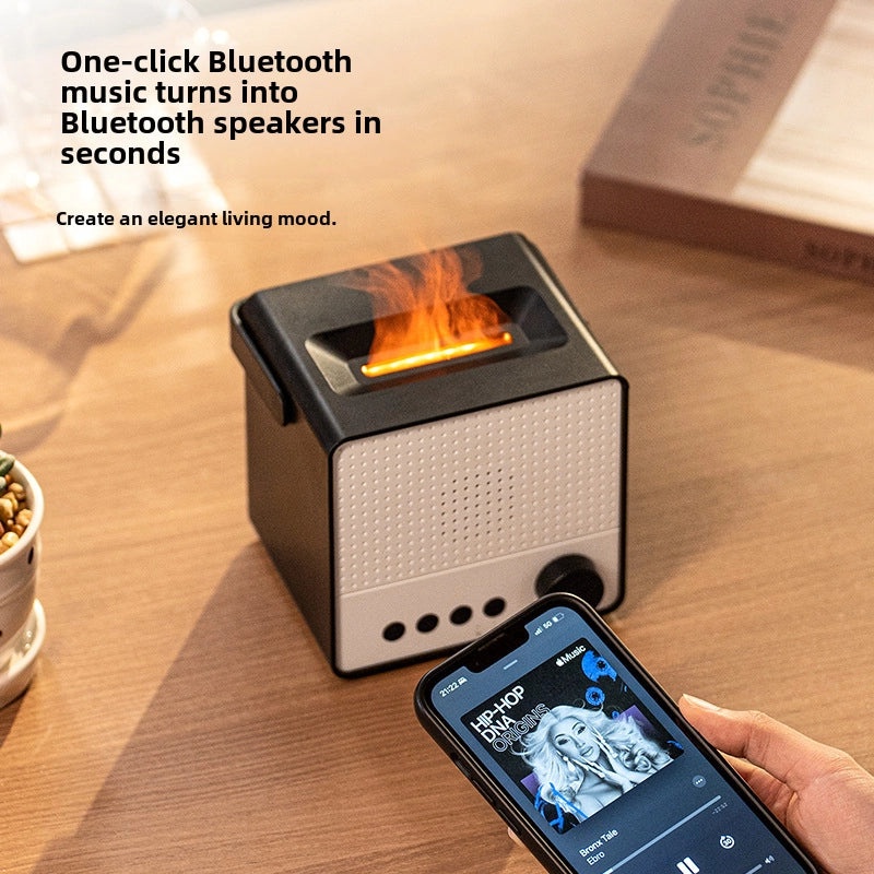 Flame Shape Aromatherapy Diffuser Colorful LED Lamp Silent Humidifier Portable Wireless Bluetooth Speaker | Home & Living