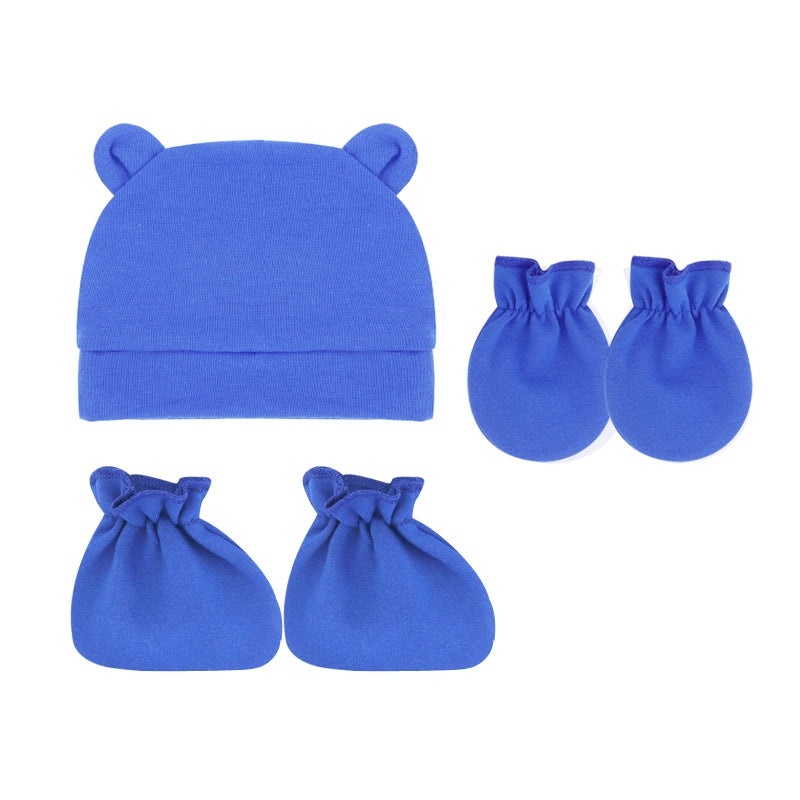 Newborn Baby 3 Piece Set Solid Color Hat Gloves and Foot Cover 0-3 Months|Baby Accessories