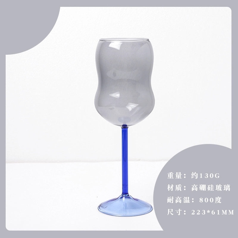 Elegant Solid Color Glass Wine Glass Single Piece|Wine Glasses & Drinkware