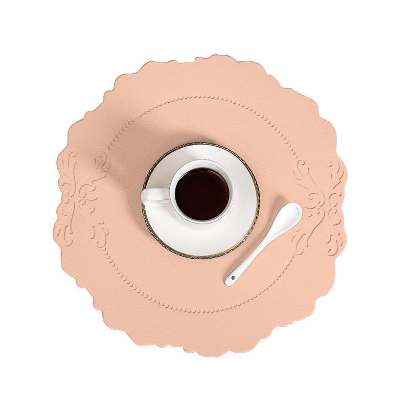Nordic Imitation Leather Placemat | Waterproof Heat-Resistant Table Mat for Hotel and Home Dining | Dining Table Accessories|餐具配件