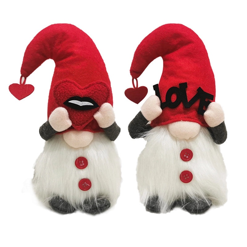 Valentine's Day Heart Letter Rudolph Doll PVC Cloth Indoor Table Decoration | Home Decor