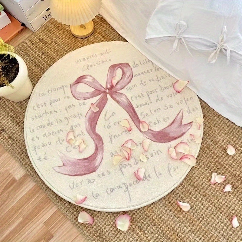 Elegant Chinoiserie Bow Knot Polyester Bath Mat for Casual and Stylish Bathroom Decor|Home & Bath Accessories