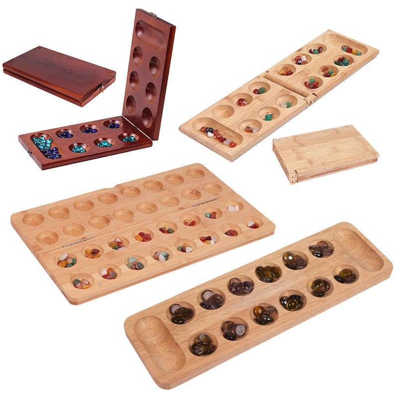 Solid Wood African Chess & Mancala Puzzle Game for Kids | Toys & Games