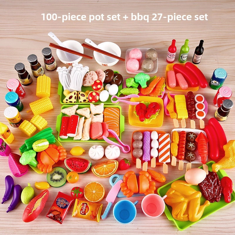 儿童厨房玩具海鲜水果蔬菜烧烤火锅仿真食品套装|儿童玩具
