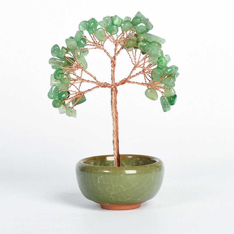 Minimalist Tree with Crystal Gravel Copper Ornament | Home Decor