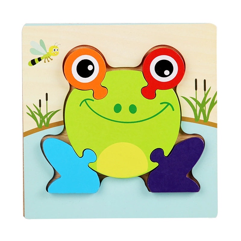 Wooden 3D Animal Puzzle for Kids Early Learning Handheld Board Cartoon Educational Toy | Educational Toys & Games