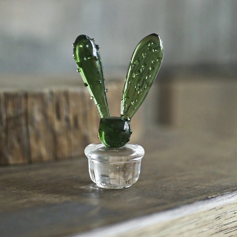 Creative Glass Cactus Plant Ornament for Desktop Home Decoration | Home Decor