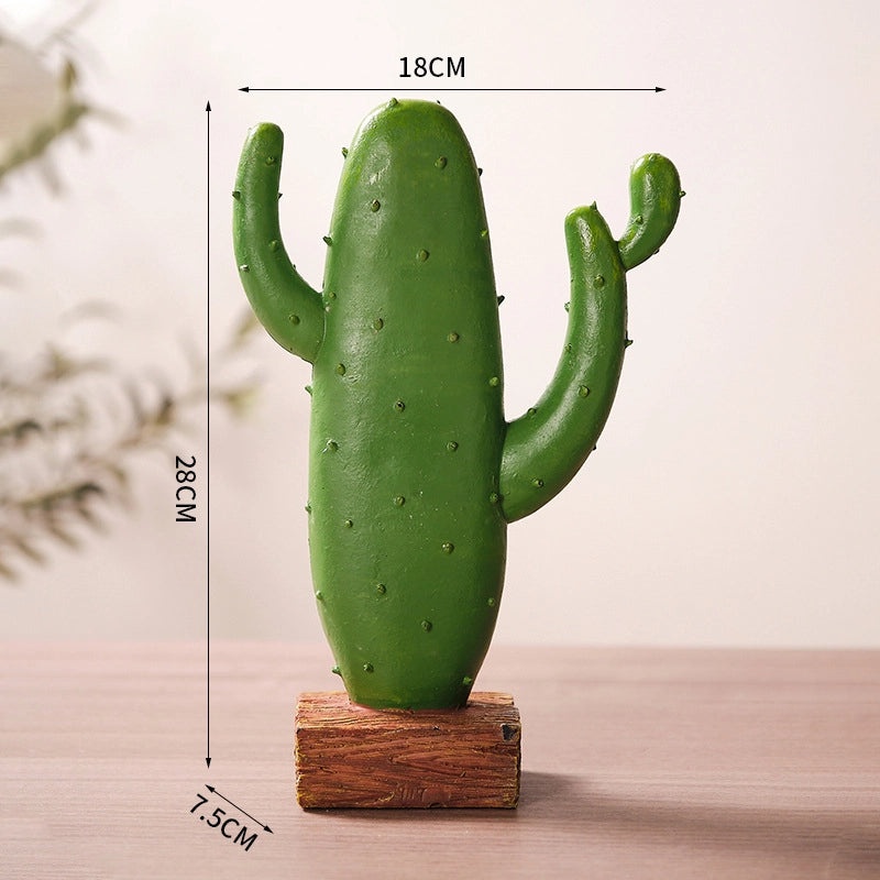 Adorable Cactus Resin Figurines for Home Decor | Artificial Plant Decorations