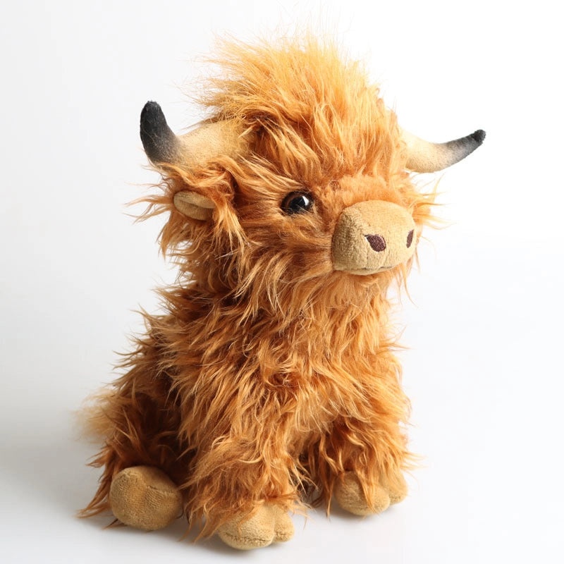 Scottish Highland Cow Plush Toy Long Hair Realistic Simulation Spot Highland Bull Doll | Plush Toys & Stuffed Animals