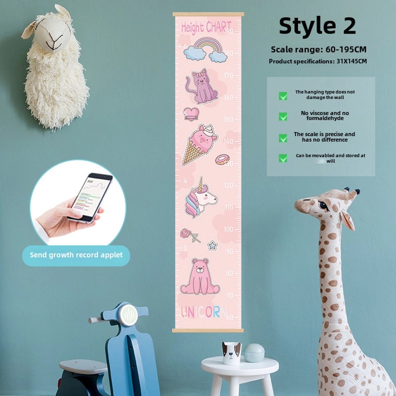 Cartoon Kids Height Chart Wall Decal Removable Baby Growth Sticker Home Measuring Tool|Home & Living > Kids Room Decor