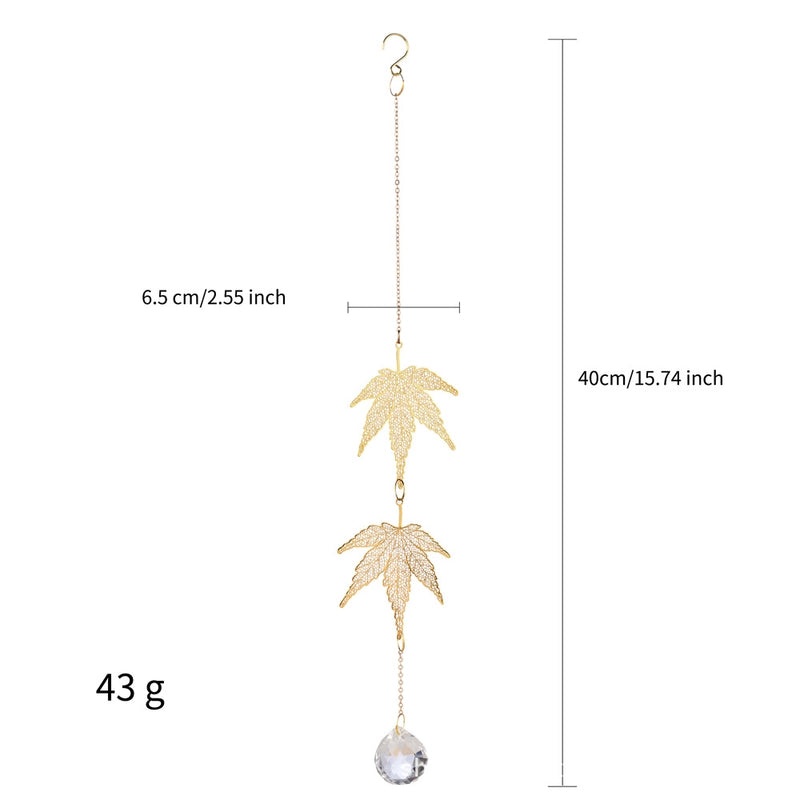 Minimalist Maple Leaf Floral Crystal Suncatcher Wind Chime Wall Decor | Home Decor