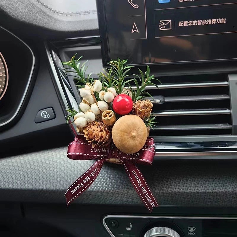 Pine Dried Flower Car Vent Clip Aromatherapy Decoration DIY Plant Gift for Friends|Car Accessories
