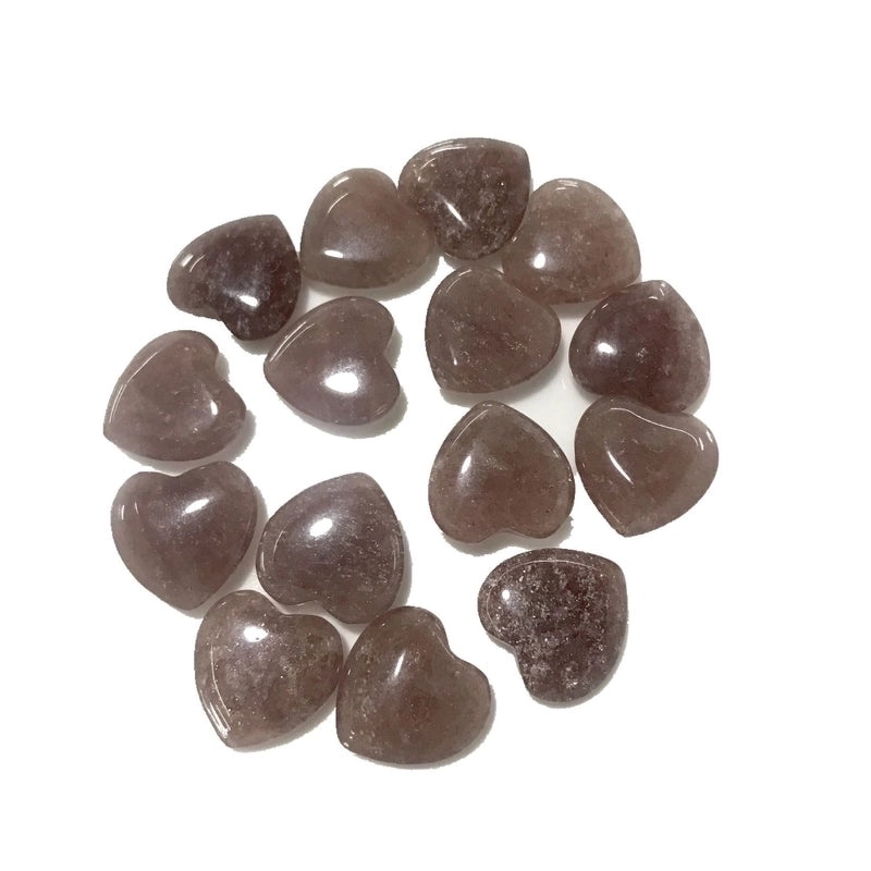 Pink Heart-Shaped Crystal Gemstone 2cm Handmade Decorative Ornament|Home Decor