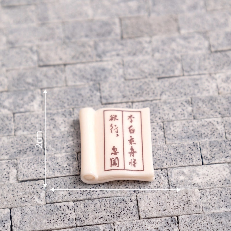 Micro Landscape Miniature Poetry Book Doll with Li Bai Theme | DIY Garden Decoration Accessories | Mini Ancient Style Ornaments | Home Decor | Mi