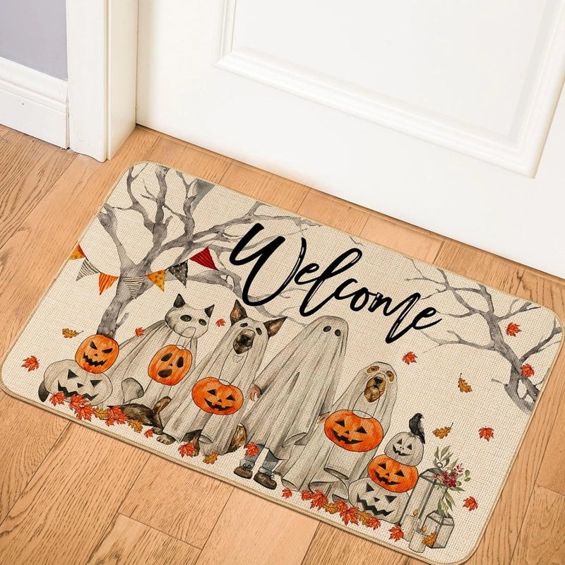 Halloween Pumpkin Polyester Carpet and Bedding Set | Home Decor