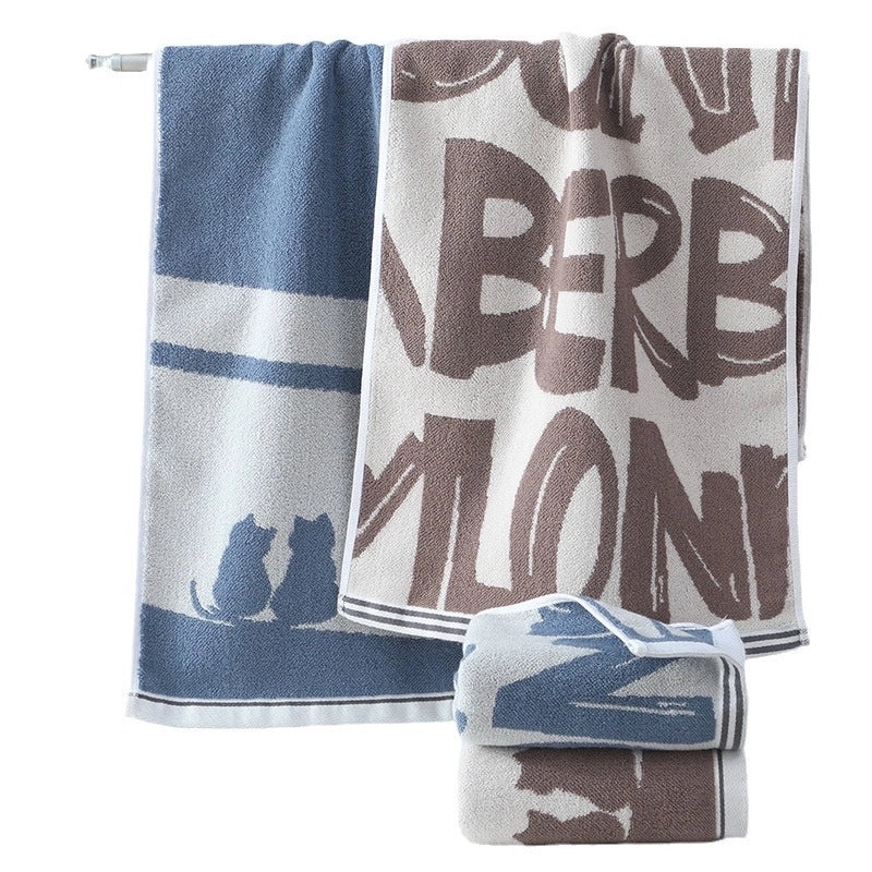 Double-sided Thick Cotton Face Towel Soft Absorbent Colorful Hair Drying Towel Factory Direct|Home Textiles & Towels