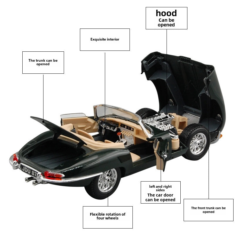 Bimei Alloy Jaguar Classic Car Model Ornament|车模与模型