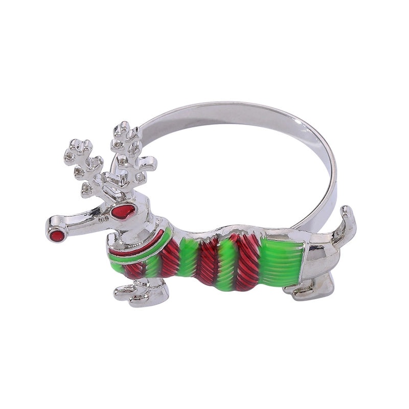 Festive Penguin Santa Claus Napkin Ring Alloy Christmas Table Decor | Tableware & Napkin Rings