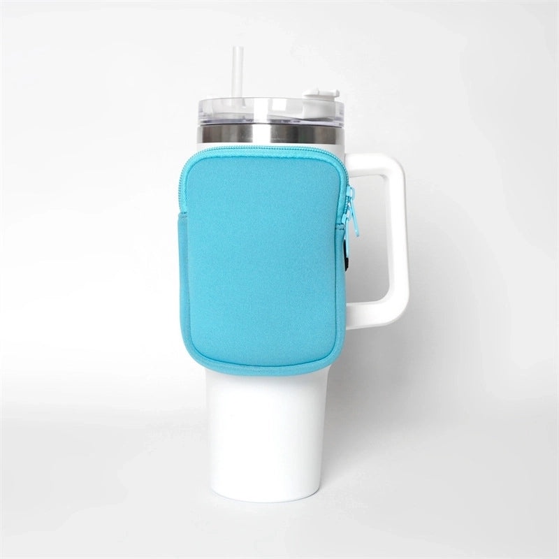 Neoprene 40oz Ice Bully Cup Cover with Coin Purse, Non-slip Elastic Thermos Protector | Drinkware Accessories