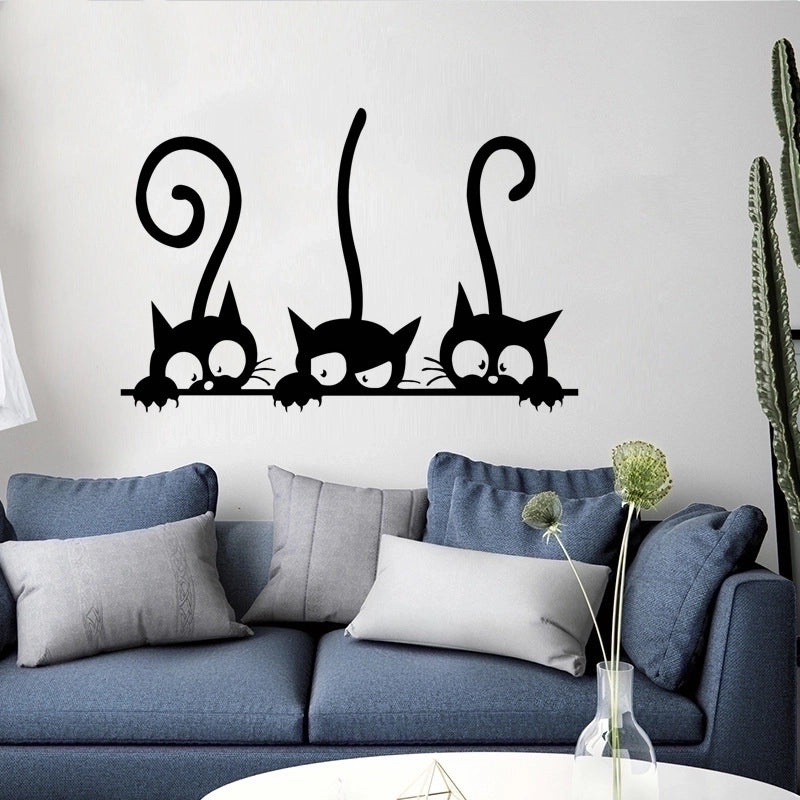 Playful Cat Wall Decals for Living Room Bedroom Kids' Room | Home Decor Wall Stickers