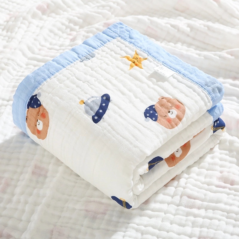 Newborn Baby Cotton Gauze Hooded Bath Towel Blanket Soft Absorbent Baby Bath Wrap|Baby Bath Towels & Accessories
