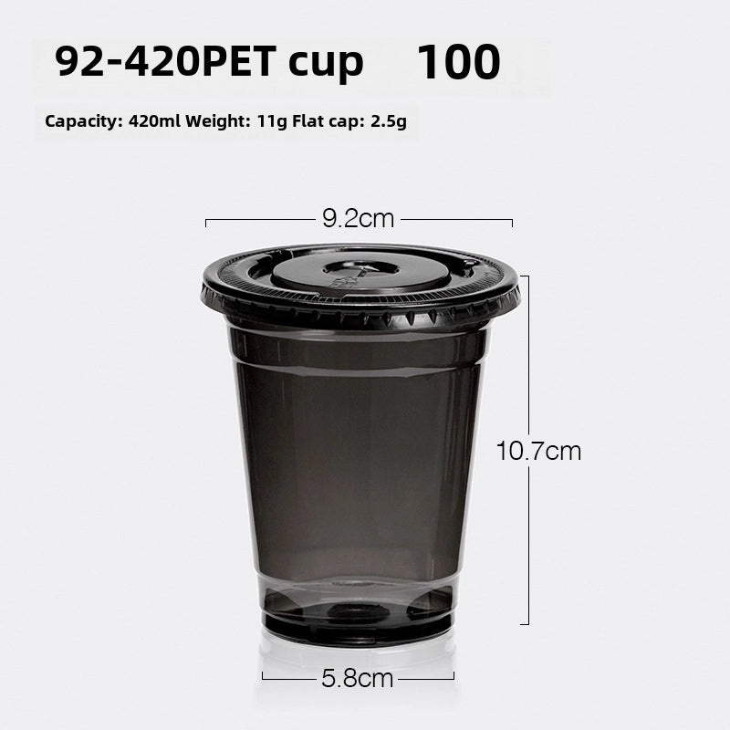 Disposable Black PET Plastic Coffee Cup with Lid for Iced Drinks | Beverage Cups & Accessories