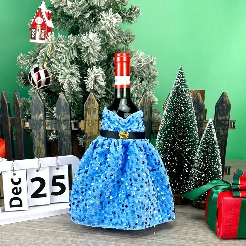 Christmas Minimalist Solid Color Dress Bottle Covers for Party Tableware|Home & Party Supplies