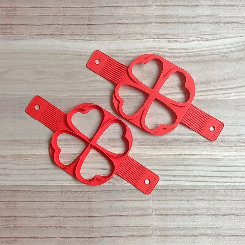 Silicone Omelette Pan with 7 Holes in Round, Heart, and Star Shapes | Kitchen Bakeware & Pancake Molds