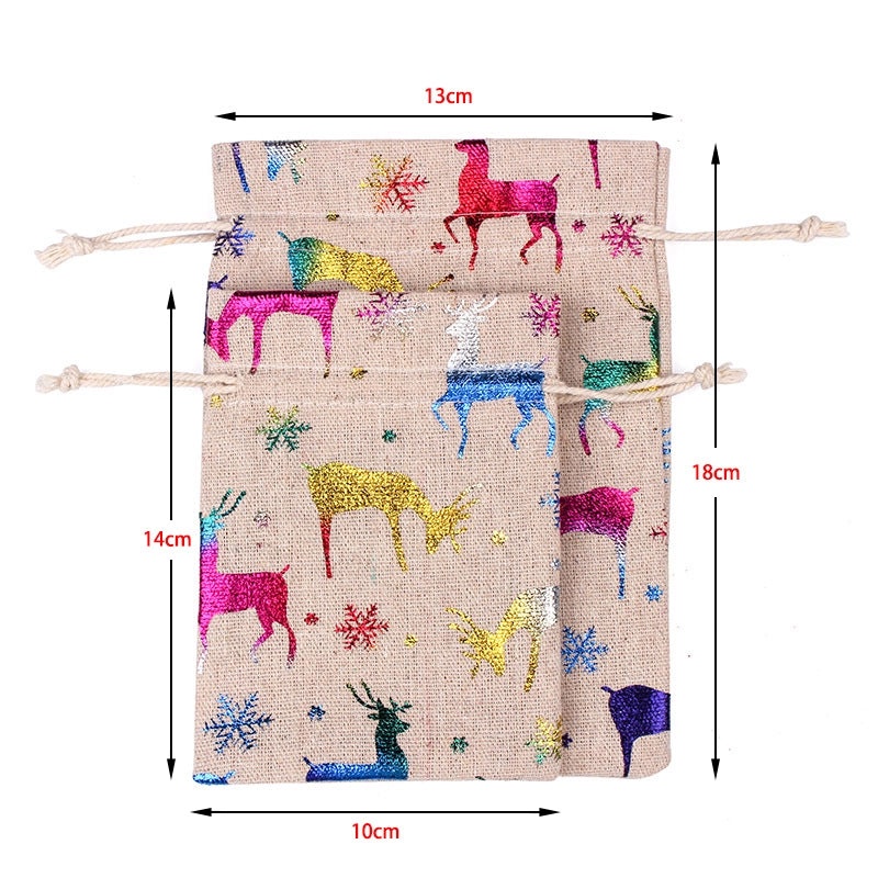 Amazon Cotton Linen Christmas Gift Bags 24 Sets 10x14 Holiday Decor Pouches|Holiday Decorations