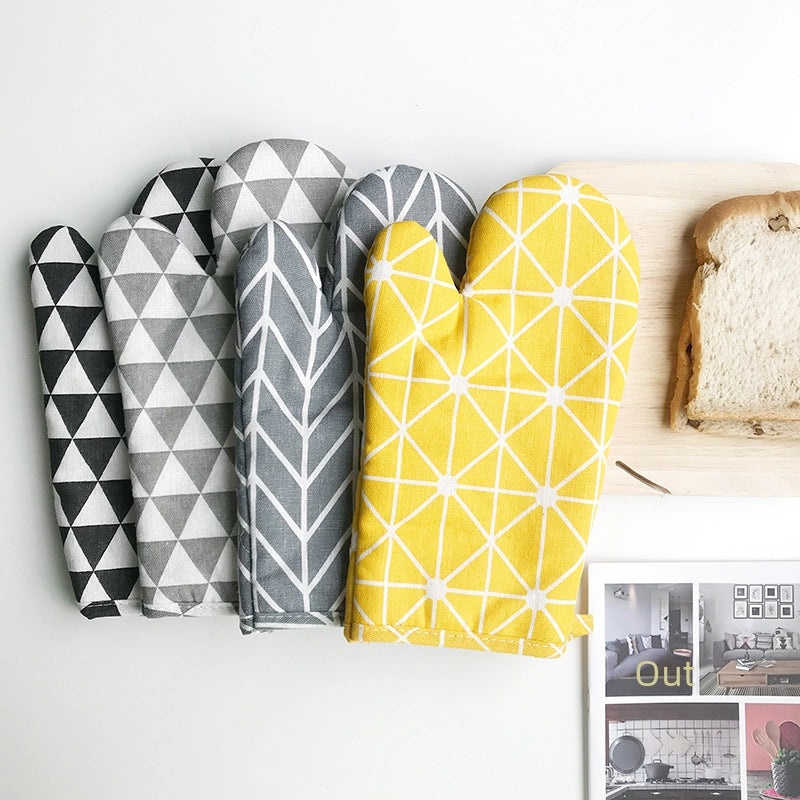 Nordic Style Heat Resistant Oven Gloves Microwave Oven Baking Gloves Anti-scalding Kitchen Gloves|Kitchen Accessories