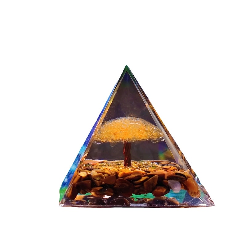 Crystal Ball Gravel Pyramid Resin Crafts Desktop Decoration Unique Station Ornament|Home Decor