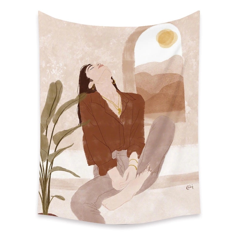 Minimalist Figure Wall Tapestry for Home and Printing Room Decor | Home Decor