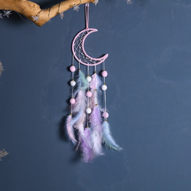 Minimalist Star Moon Cat Feather Dreamcatcher Decor for Home Wall Hanging|Home Decor & Accessories