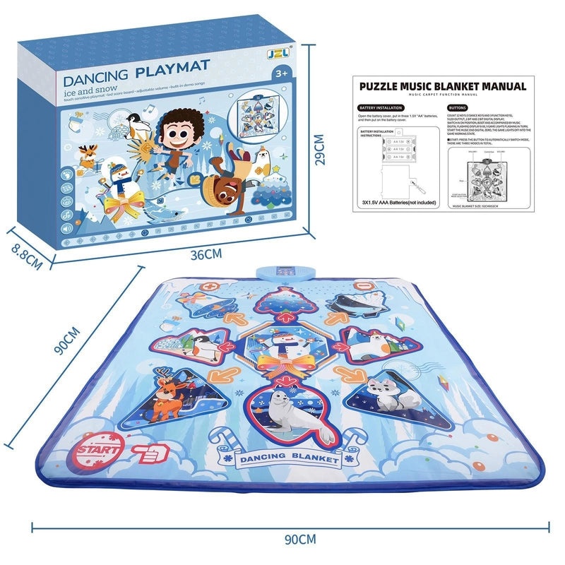 Children's Interactive Dance Mat with Music Pedals Multi-Function Fitness and Educational Play Toy | Early Education Toys