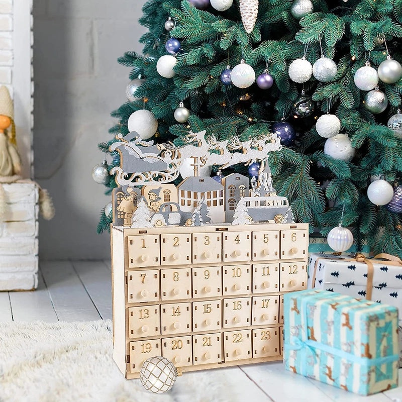 Minimalist Christmas Tree Santa Claus Wooden Ornaments Holiday Festival Table Decorations|Christmas Decorations