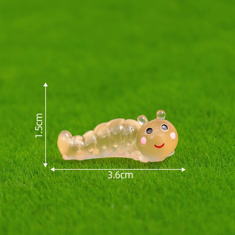 Glowing Moss Micro Landscape with Realistic Caterpillar for Succulent Garden DIY Decorative Miniature Ornaments|Garden Decor Accessories