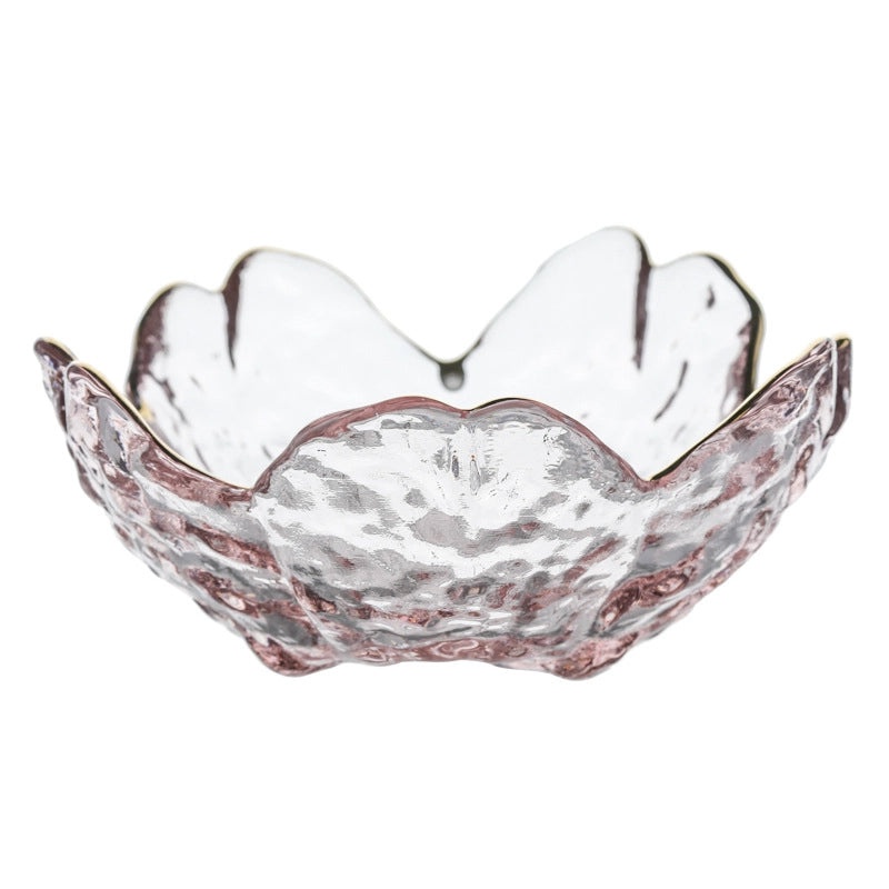 Japanese Cherry Blossom Glass Dish Pink Petal Small Seasoning Bowls Mini Dip Dishes|Tableware & Kitchen Accessories