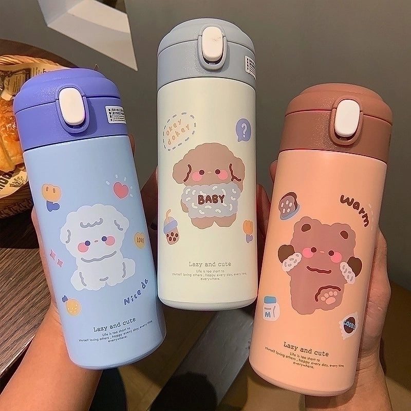 Adorable Cartoon Stainless Steel Vacuum Flask 1 Pc | Drinkware & Thermos Cups